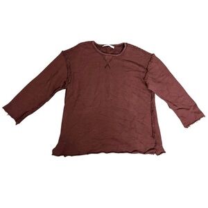 Free People Beach Burgundy Pullover Sweater Cotton Size XS